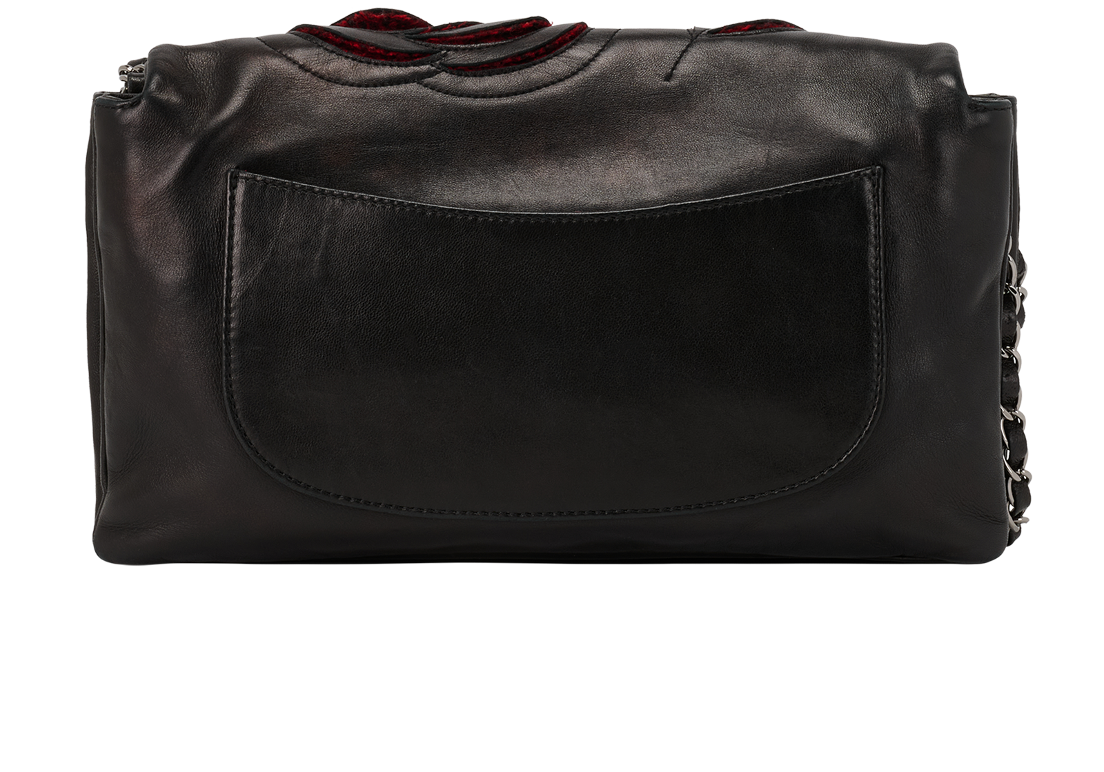 Camellia Flap, &pound;3,100, Handbags, Black, Lambskin Leather, Back view